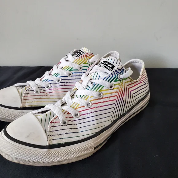 CONVERSE ALL STAR Women's Iridescent Shooting Star Low Top Sneakers, Shoes - Picture 4 of 10